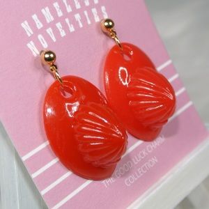 VTG Firetruck Red Gumball Charm Earrings